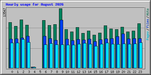 Hourly usage for August 2026
